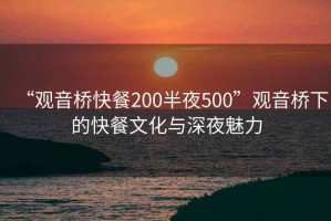 “觀音橋快餐200半夜500”觀音橋下的快餐文化與深夜魅力