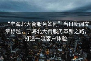 “寧海北大街服務(wù)如何”當(dāng)日新聞文章標(biāo)題，寧海北大街服務(wù)革新之路，打造一流客戶體驗(yàn)