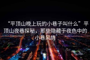 “平頂山晚上玩的小巷子叫什么”平頂山夜巷探秘，那些隱藏于夜色中的小巷風(fēng)情