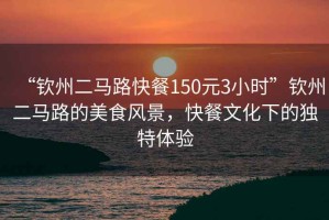 “欽州二馬路快餐150元3小時”欽州二馬路的美食風(fēng)景，快餐文化下的獨(dú)特體驗