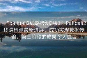 “palipali2線路檢測(cè)3果1”P(pán)alipali2線路檢測(cè)最新進(jìn)展，成功實(shí)現(xiàn)數(shù)據(jù)傳輸，第三階段的成果令人矚目