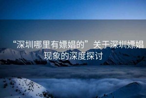 “深圳哪里有嫖娼的”關于深圳嫖娼現(xiàn)象的深度探討