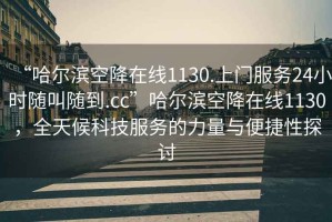 “哈爾濱空降在線1130.上門服務(wù)24小時隨叫隨到.cc”哈爾濱空降在線1130，全天候科技服務(wù)的力量與便捷性探討