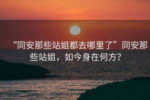 “同安那些站姐都去哪里了”同安那些站姐，如今身在何方？