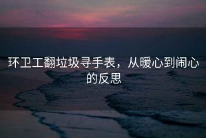 環(huán)衛(wèi)工翻垃圾尋手表，從暖心到鬧心的反思