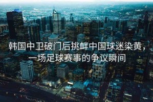 韓國(guó)中衛(wèi)破門(mén)后挑釁中國(guó)球迷染黃，一場(chǎng)足球賽事的爭(zhēng)議瞬間