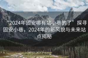 “2024年固安哪有站小巷的了”探尋固安小巷，2024年的新風(fēng)貌與未來站點揭秘