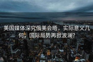 美國(guó)媒體深究俄美會(huì)晤，實(shí)際意義幾何，國(guó)際局勢(shì)再掀波瀾？