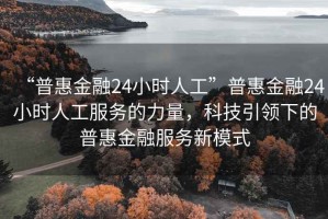 “普惠金融24小時人工”普惠金融24小時人工服務(wù)的力量，科技引領(lǐng)下的普惠金融服務(wù)新模式
