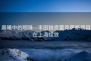 晨曦中的明珠—豐田獨(dú)資雷克薩斯項(xiàng)目在上海綻放