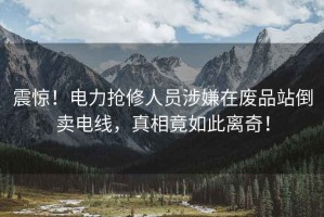 震驚！電力搶修人員涉嫌在廢品站倒賣電線，真相竟如此離奇！
