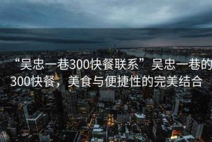 “吳忠一巷300快餐聯(lián)系”吳忠一巷的300快餐，美食與便捷性的完美結(jié)合