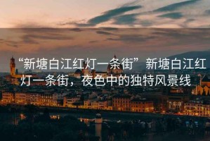 “新塘白江紅燈一條街”新塘白江紅燈一條街，夜色中的獨(dú)特風(fēng)景線