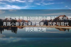 “常州常青路100塊的小巷子”常州常青路小巷子迎來新篇章，歷史與現(xiàn)代的交融之地