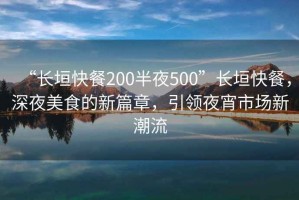 “長垣快餐200半夜500”長垣快餐，深夜美食的新篇章，引領夜宵市場新潮流