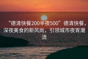 “德清快餐200半夜500”德清快餐，深夜美食的新風(fēng)尚，引領(lǐng)城市夜宵潮流