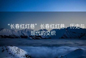 “長春紅燈巷”長春紅燈巷，歷史與現(xiàn)代的交織