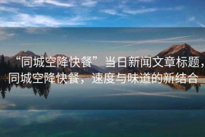 “同城空降快餐”當日新聞文章標題，同城空降快餐，速度與味道的新結(jié)合
