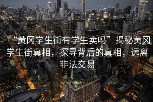 “黃岡學生街有學生賣嗎”揭秘黃岡學生街真相，探尋背后的真相，遠離非法交易