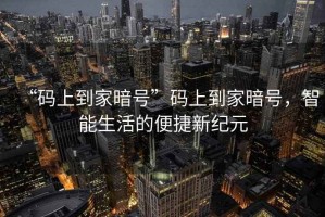 “碼上到家暗號(hào)”碼上到家暗號(hào)，智能生活的便捷新紀(jì)元