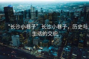“長(zhǎng)沙小巷子”長(zhǎng)沙小巷子，歷史與生活的交織