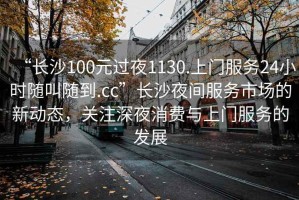 “長沙100元過夜1130.上門服務(wù)24小時隨叫隨到.cc”長沙夜間服務(wù)市場的新動態(tài)，關(guān)注深夜消費與上門服務(wù)的發(fā)展