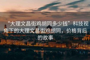 “大理文昌街雞胡同多少錢”科技視角下的大理文昌街雞胡同，價格背后的故事