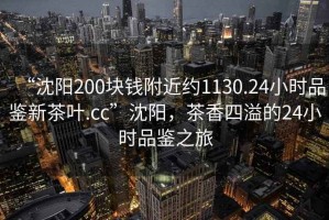 “沈陽200塊錢附近約1130.24小時品鑒新茶葉.cc”沈陽，茶香四溢的24小時品鑒之旅