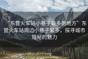 “東營火車站小巷子最多的地方”東營火車站周邊小巷子繁多，探尋城市隱秘的魅力