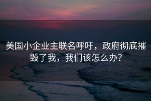 美國小企業(yè)主聯(lián)名呼吁，政府徹底摧毀了我，我們該怎么辦？