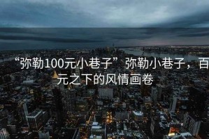 “彌勒100元小巷子”彌勒小巷子，百元之下的風情畫卷