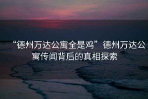 “德州萬達公寓全是雞”德州萬達公寓傳聞背后的真相探索