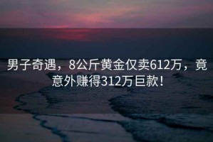 男子奇遇，8公斤黃金僅賣612萬，竟意外賺得312萬巨款！