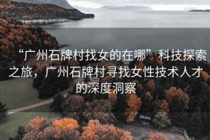“廣州石牌村找女的在哪”科技探索之旅，廣州石牌村尋找女性技術(shù)人才的深度洞察