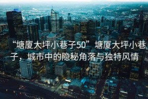 “塘廈大坪小巷子50”塘廈大坪小巷子，城市中的隱秘角落與獨特風(fēng)情