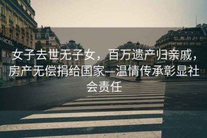 女子去世無(wú)子女，百萬(wàn)遺產(chǎn)歸親戚，房產(chǎn)無(wú)償捐給國(guó)家—溫情傳承彰顯社會(huì)責(zé)任