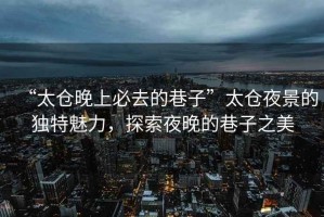 “太倉晚上必去的巷子”太倉夜景的獨特魅力，探索夜晚的巷子之美