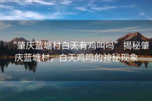 “肇慶藍塘村白天有雞叫嗎”揭秘肇慶藍塘村，白天雞鳴的神秘現(xiàn)象