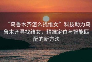 “烏魯木齊怎么找維女”科技助力烏魯木齊尋找維女，精準(zhǔn)定位與智能匹配的新方法