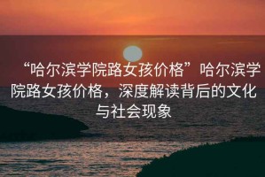 “哈爾濱學(xué)院路女孩價格”哈爾濱學(xué)院路女孩價格，深度解讀背后的文化與社會現(xiàn)象