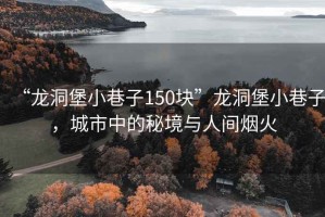“龍洞堡小巷子150塊”龍洞堡小巷子，城市中的秘境與人間煙火