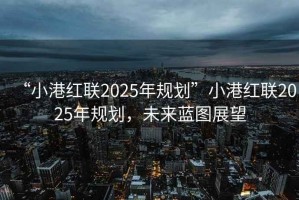 “小港紅聯(lián)2025年規(guī)劃”小港紅聯(lián)2025年規(guī)劃，未來藍圖展望