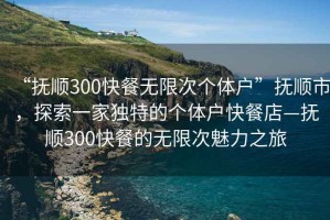 “撫順300快餐無限次個(gè)體戶”撫順市，探索一家獨(dú)特的個(gè)體戶快餐店—撫順300快餐的無限次魅力之旅