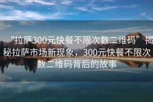 “拉薩300元快餐不限次數(shù)二維碼”揭秘拉薩市場新現(xiàn)象，300元快餐不限次數(shù)二維碼背后的故事