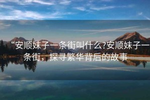 “安順妹子一條街叫什么?安順妹子一條街，探尋繁華背后的故事