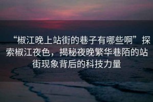 “椒江晚上站街的巷子有哪些啊”探索椒江夜色，揭秘夜晚繁華巷陌的站街現(xiàn)象背后的科技力量