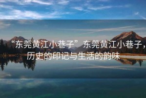 “東莞黃江小巷子”東莞黃江小巷子，歷史的印記與生活的韻味