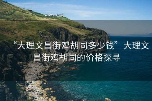 “大理文昌街雞胡同多少錢”大理文昌街雞胡同的價(jià)格探尋