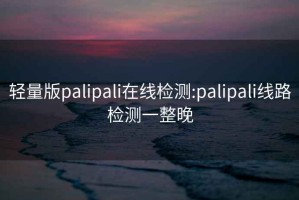 輕量版palipali在線檢測(cè):palipali線路檢測(cè)一整晚