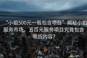 “小姐500元一般包含項(xiàng)目”揭秘小姐服務(wù)市場，五百元服務(wù)項(xiàng)目究竟包含哪些內(nèi)容？